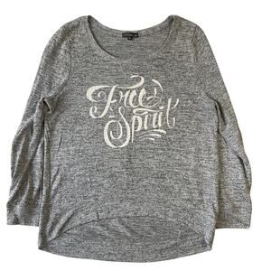 Fifth Sun Women Sweatshirt XL Gray Free Spirit Graphic Print LongSleeve Crewneck